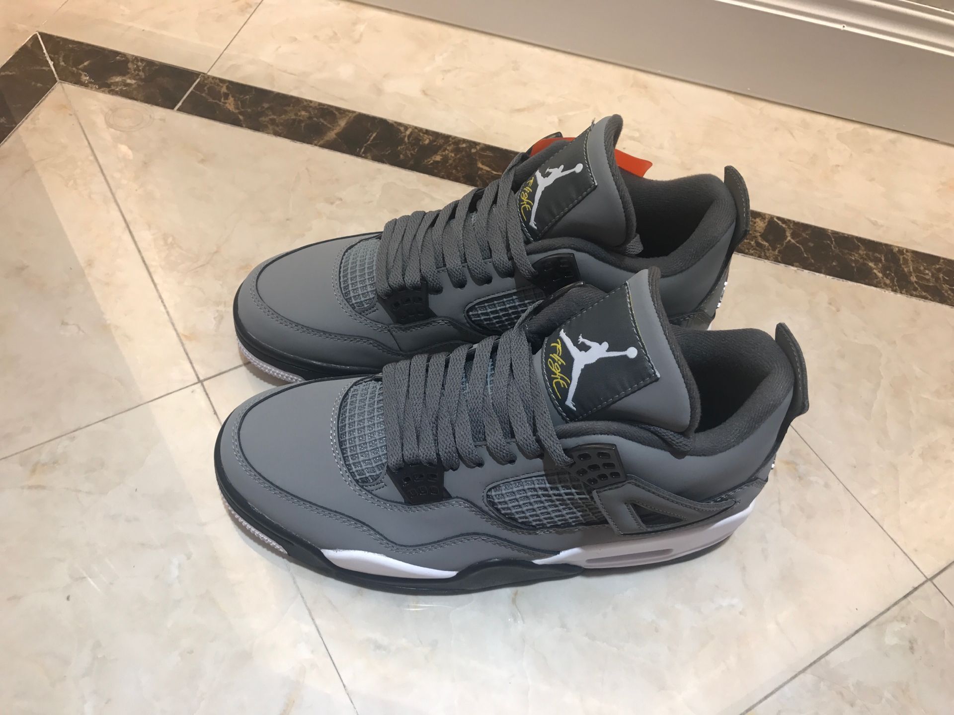 jordan air jordan 4 retro - Gris Amarillo Blanco