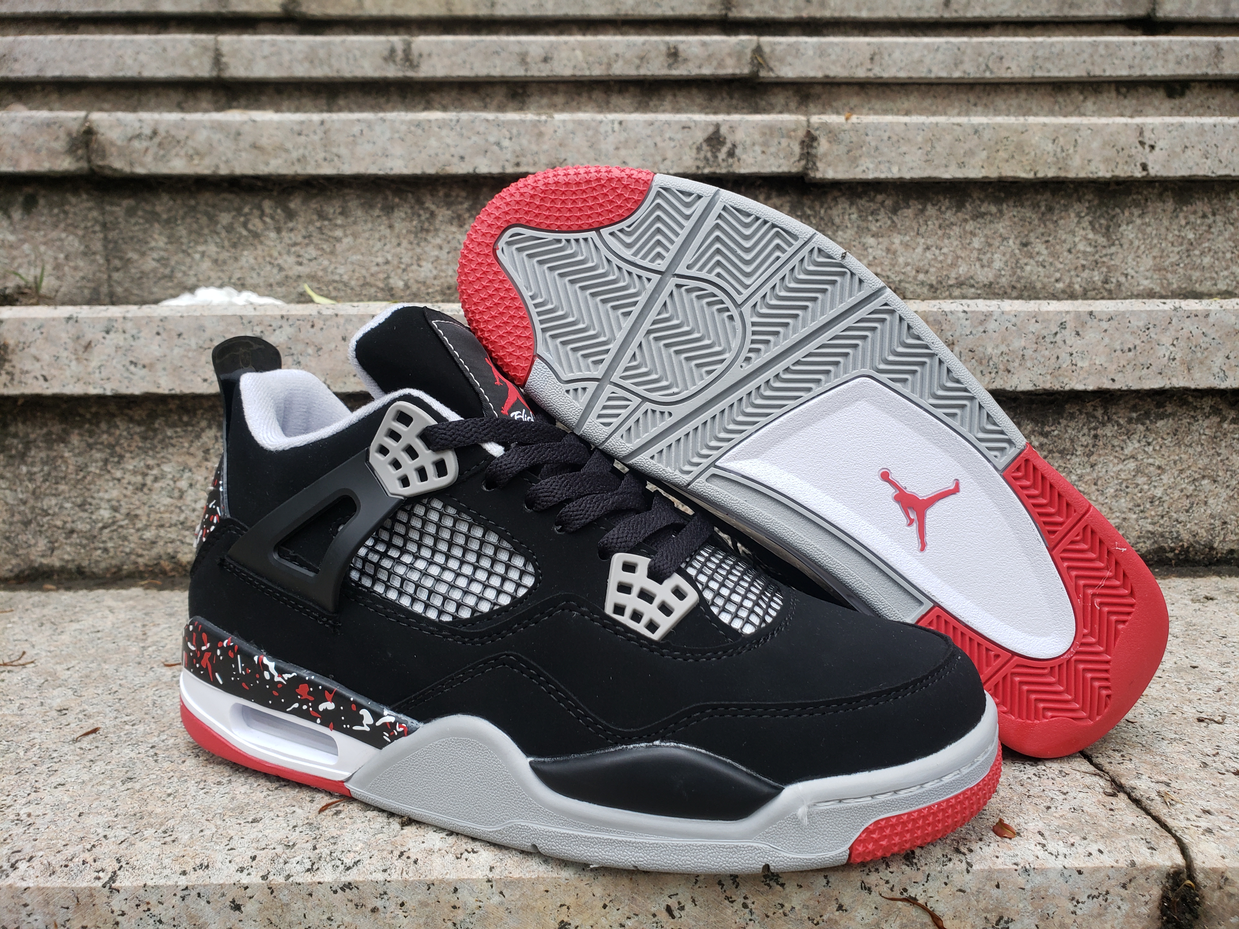 jordan air jordan 4 retro - Negro Rojo Gris