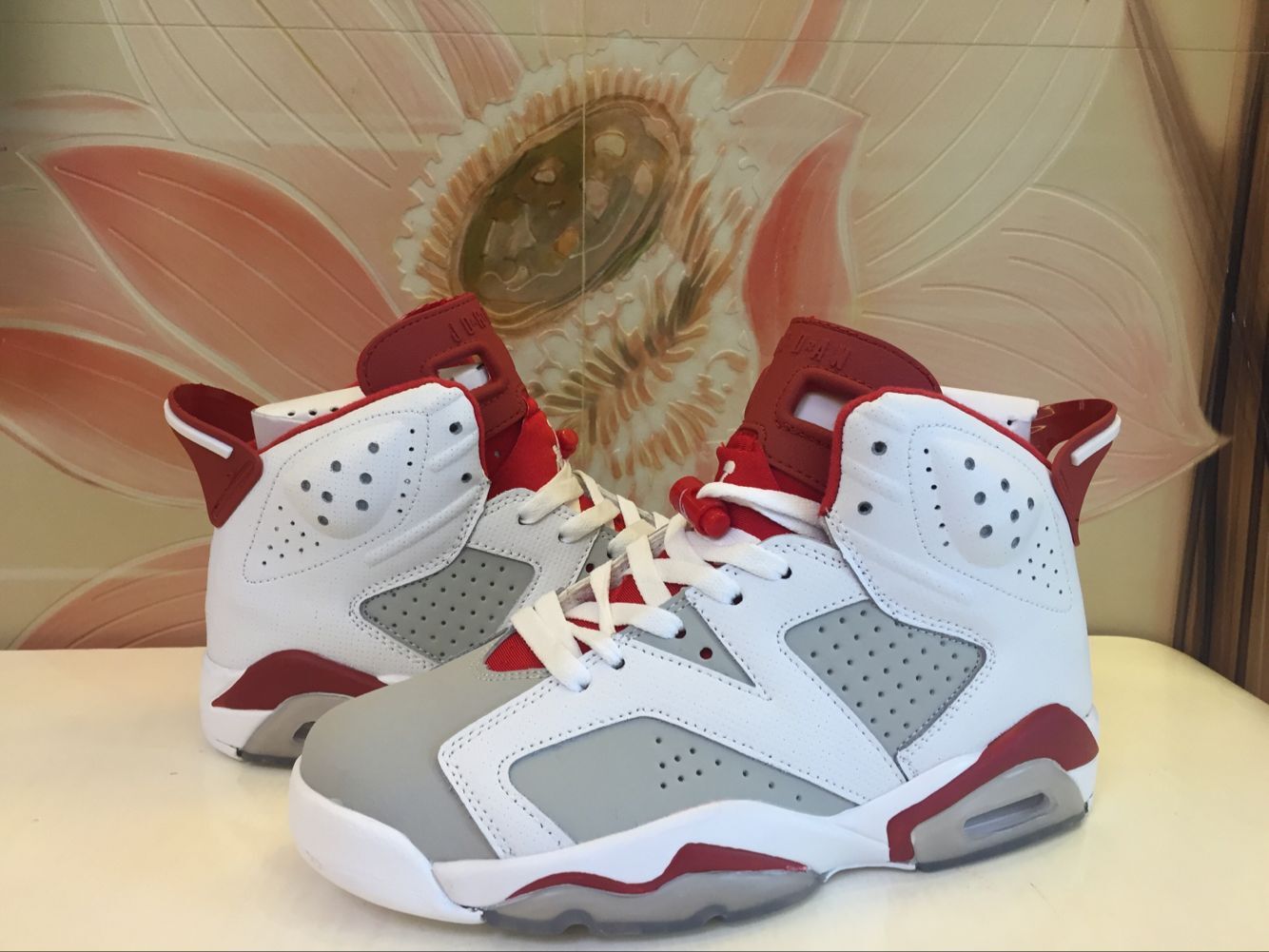 jordan air jordan 6 retro - Blanco Rojo Gris