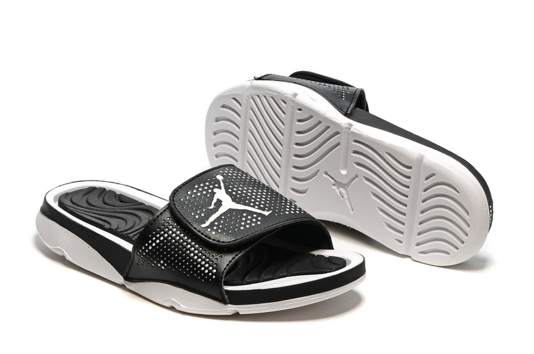 jordan sandalia - Negro Blanco