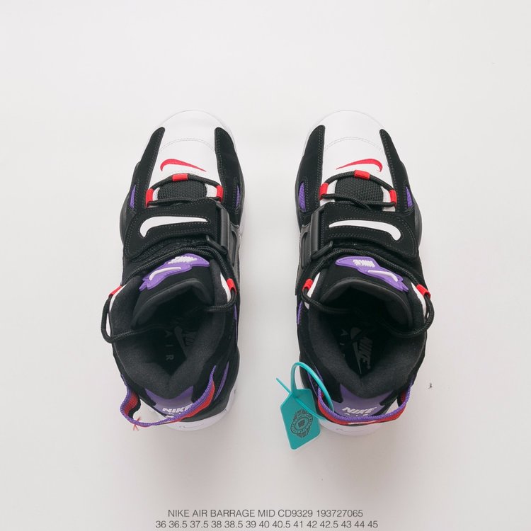 nike air barrage - Morado Negro Blanco