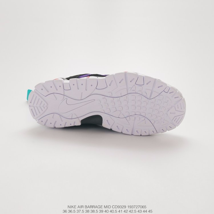 nike air barrage - Morado Negro Blanco