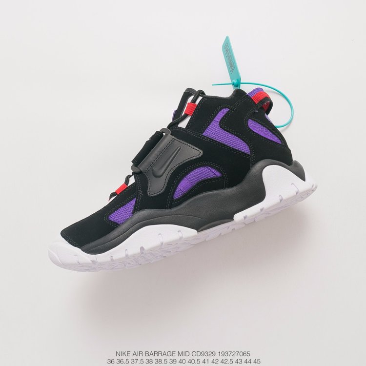 nike air barrage - Morado Negro Blanco