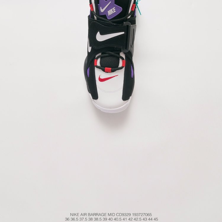 nike air barrage - Morado Negro Blanco