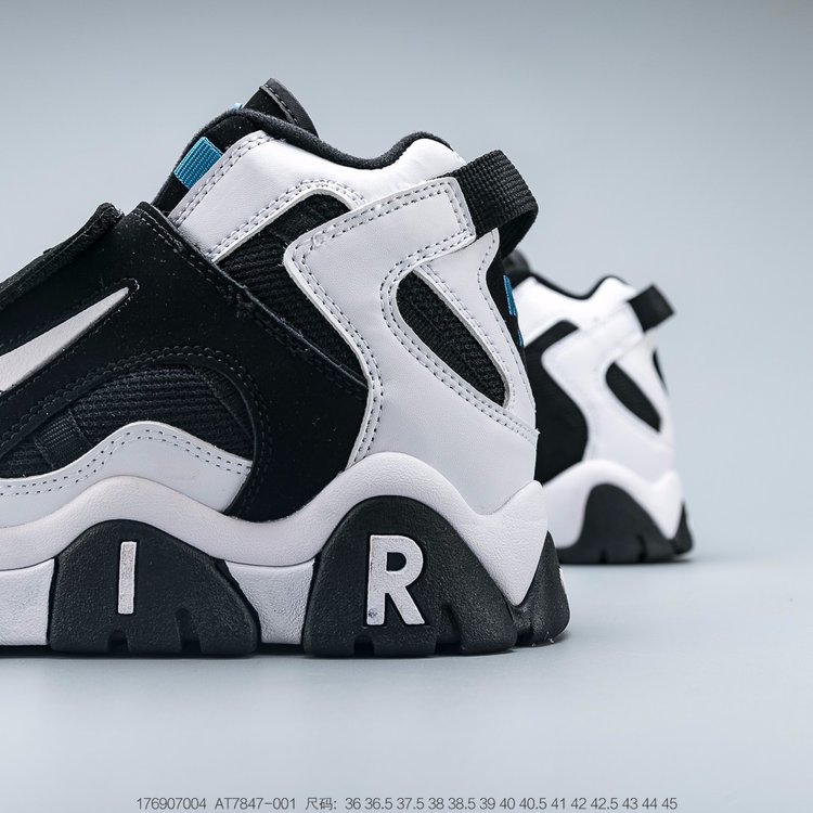 nike air barrage - Blanco Cyan Celeste Negro