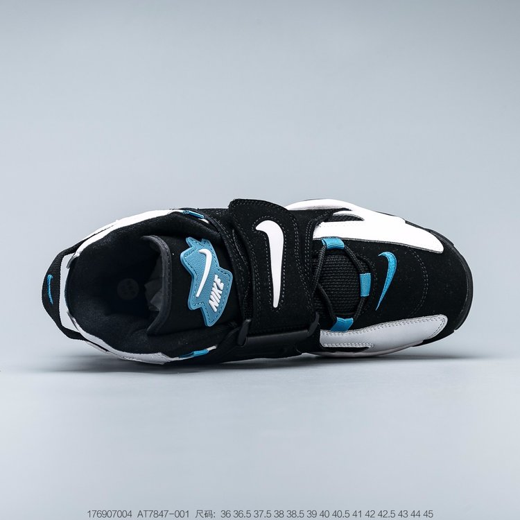 nike air barrage - Blanco Cyan Celeste Negro