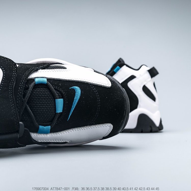 nike air barrage - Blanco Cyan Celeste Negro