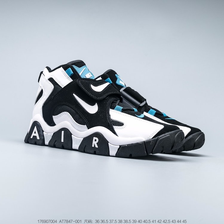 nike air barrage - Blanco Cyan Celeste Negro