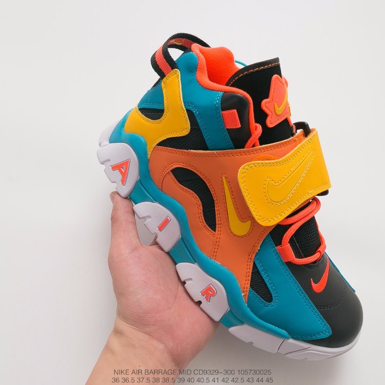 nike air barrage - Verde Amarillo Negro Naranjo