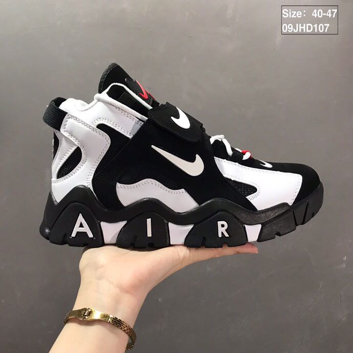 nike air barrage - Negro Blanco