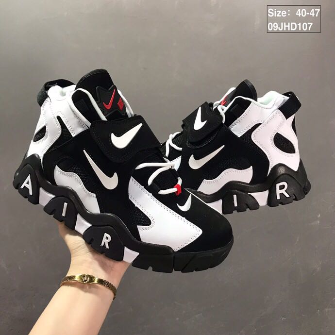 nike air barrage - Negro Blanco