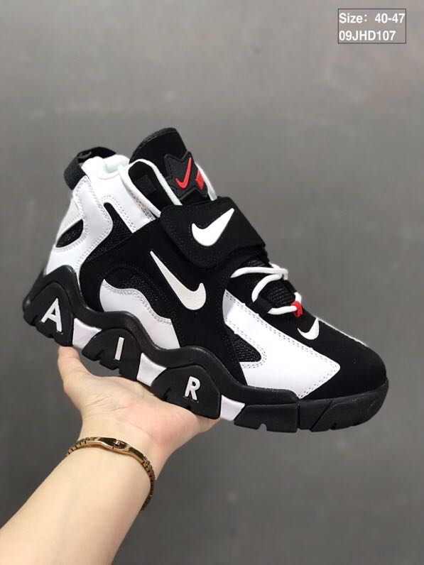 nike air barrage - Negro Blanco