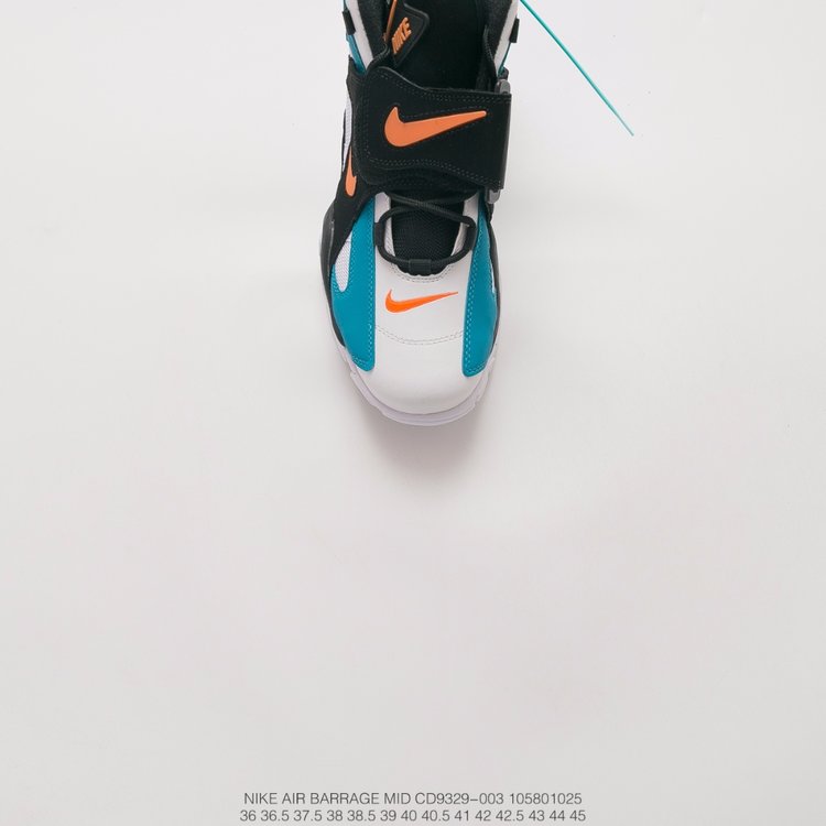 nike air barrage - Celeste Naranjo Negro Blanco