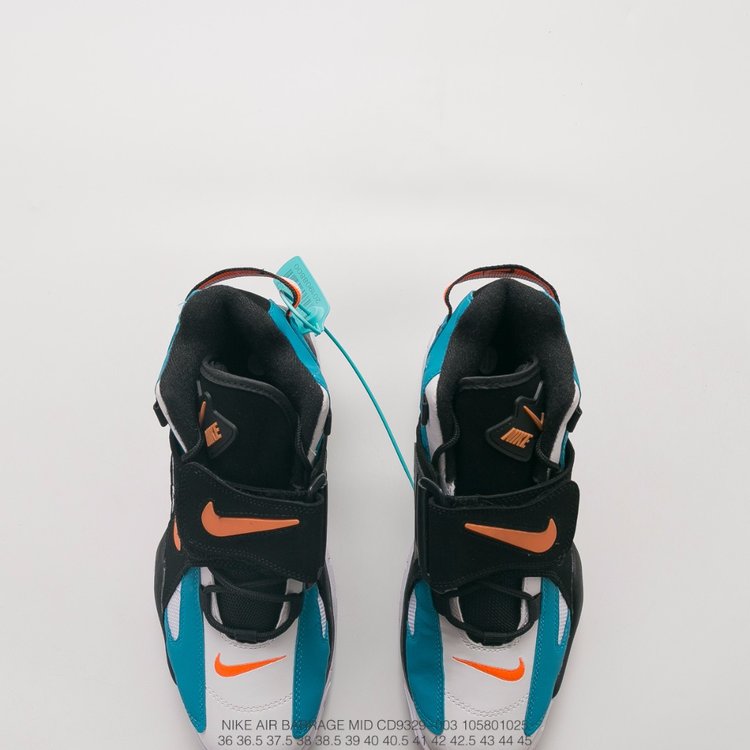 nike air barrage - Celeste Naranjo Negro Blanco