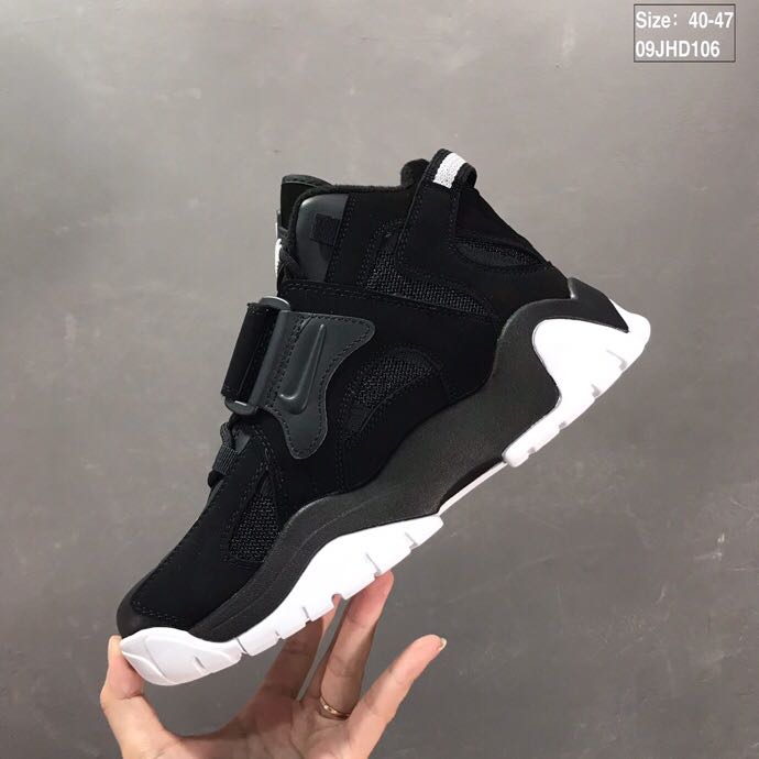 nike air barrage - Negro Blanco