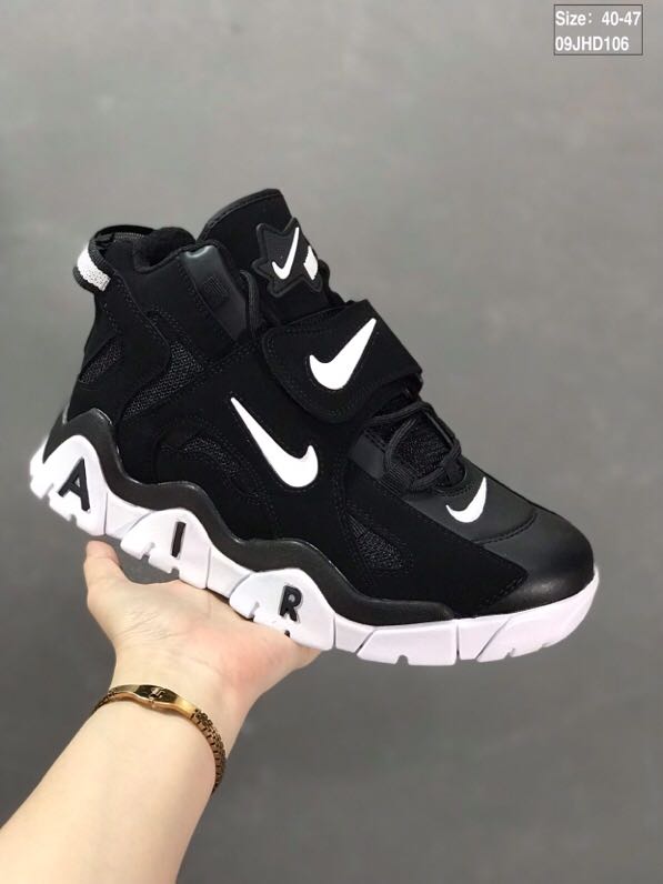nike air barrage - Negro Blanco