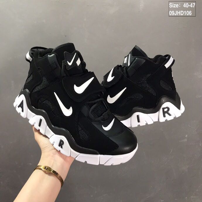 nike air barrage - Negro Blanco