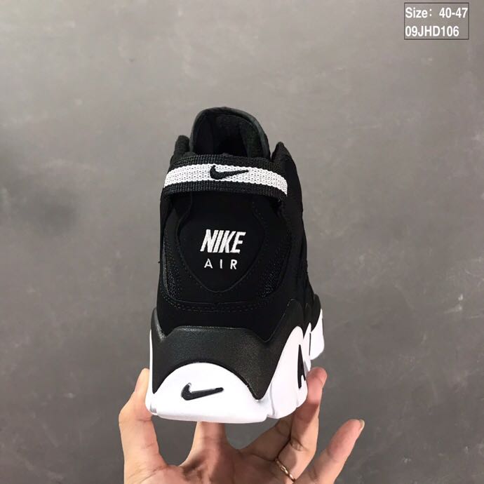 nike air barrage - Negro Blanco
