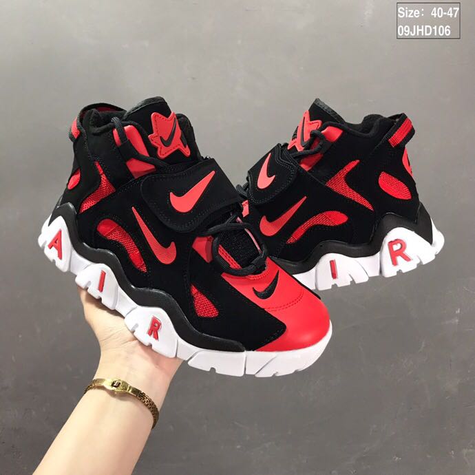 nike air barrage - Negro Rojo