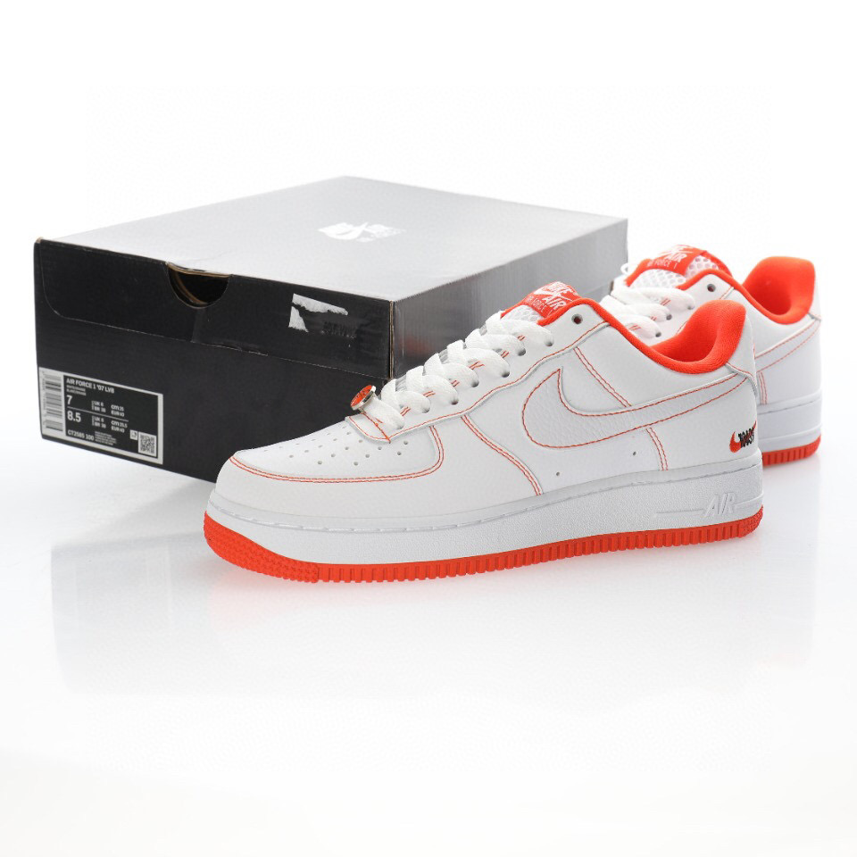 nike air force 1 - Blanco Naranjo