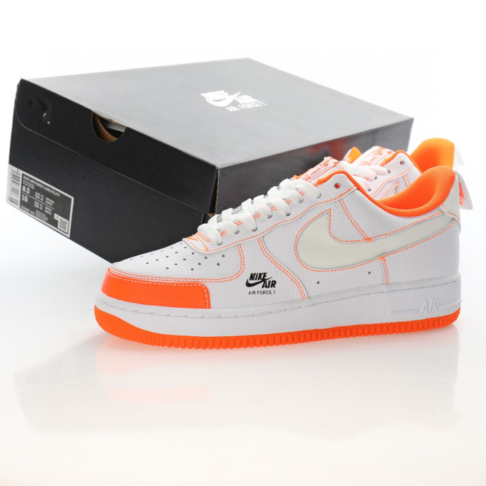 nike air force 1 - Naranjo Blanco Negro