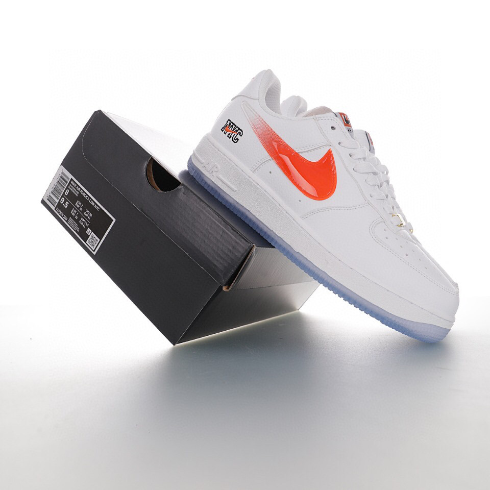 nike air force 1 - Blanco Naranjo Transparente