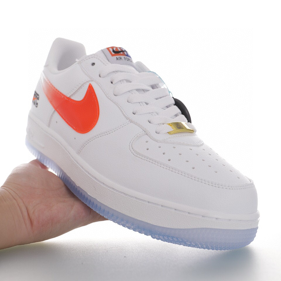 nike air force 1 - Blanco Naranjo Transparente