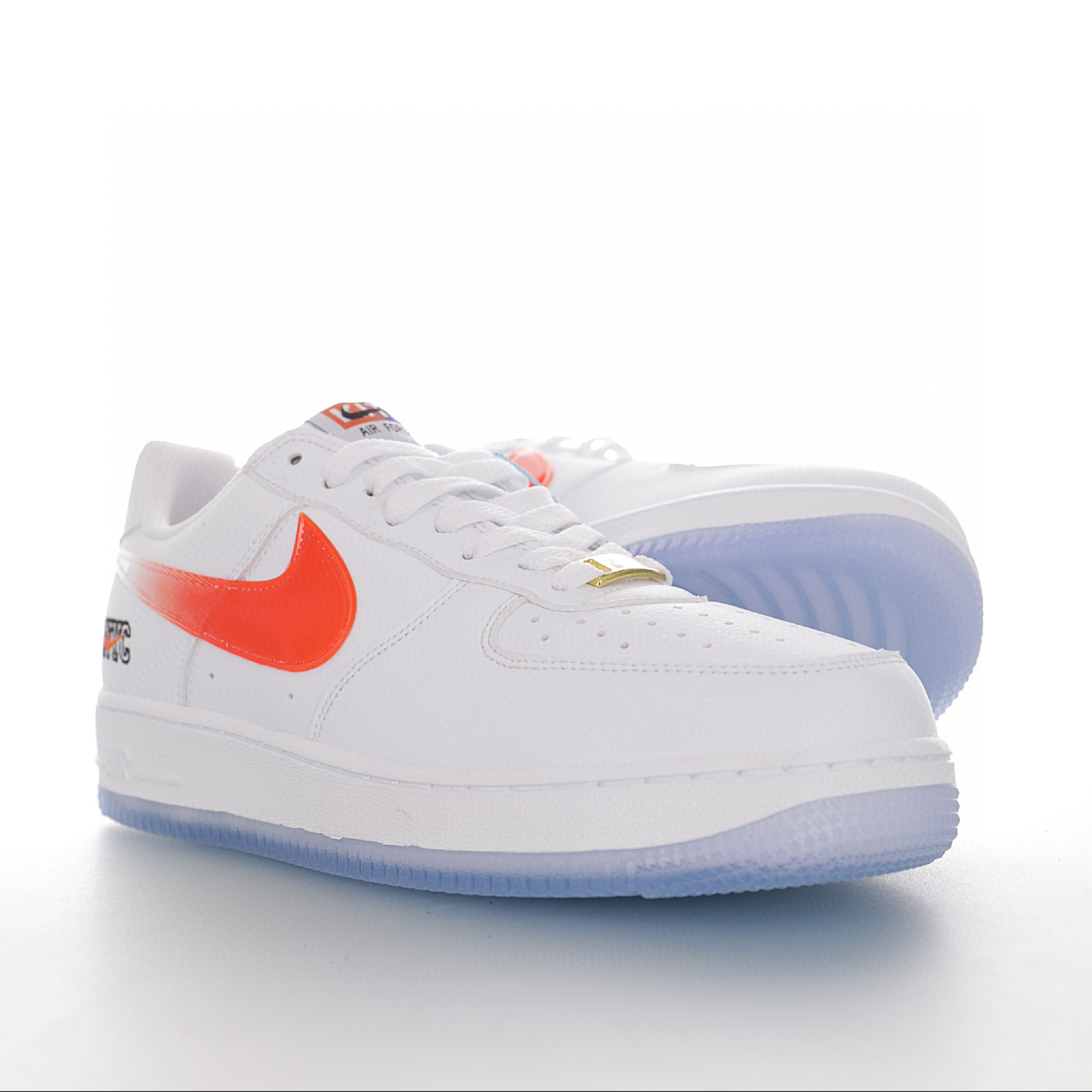 nike air force 1 - Blanco Naranjo Transparente