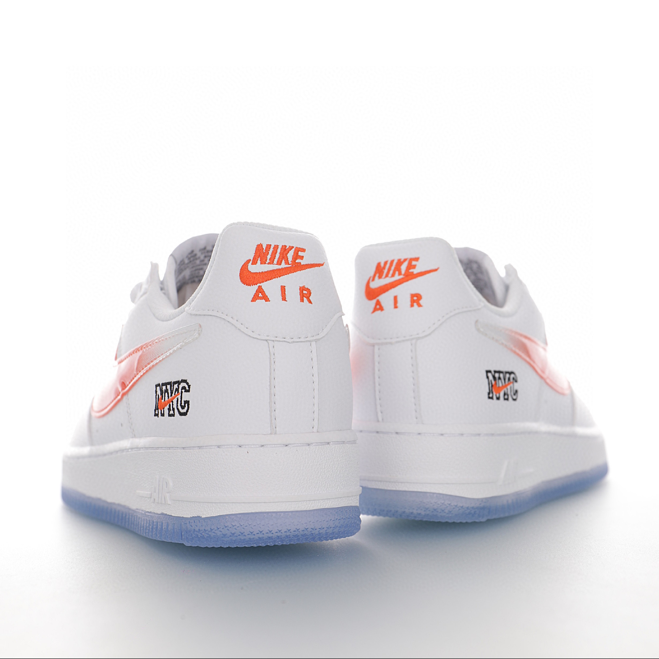 nike air force 1 - Blanco Naranjo Transparente