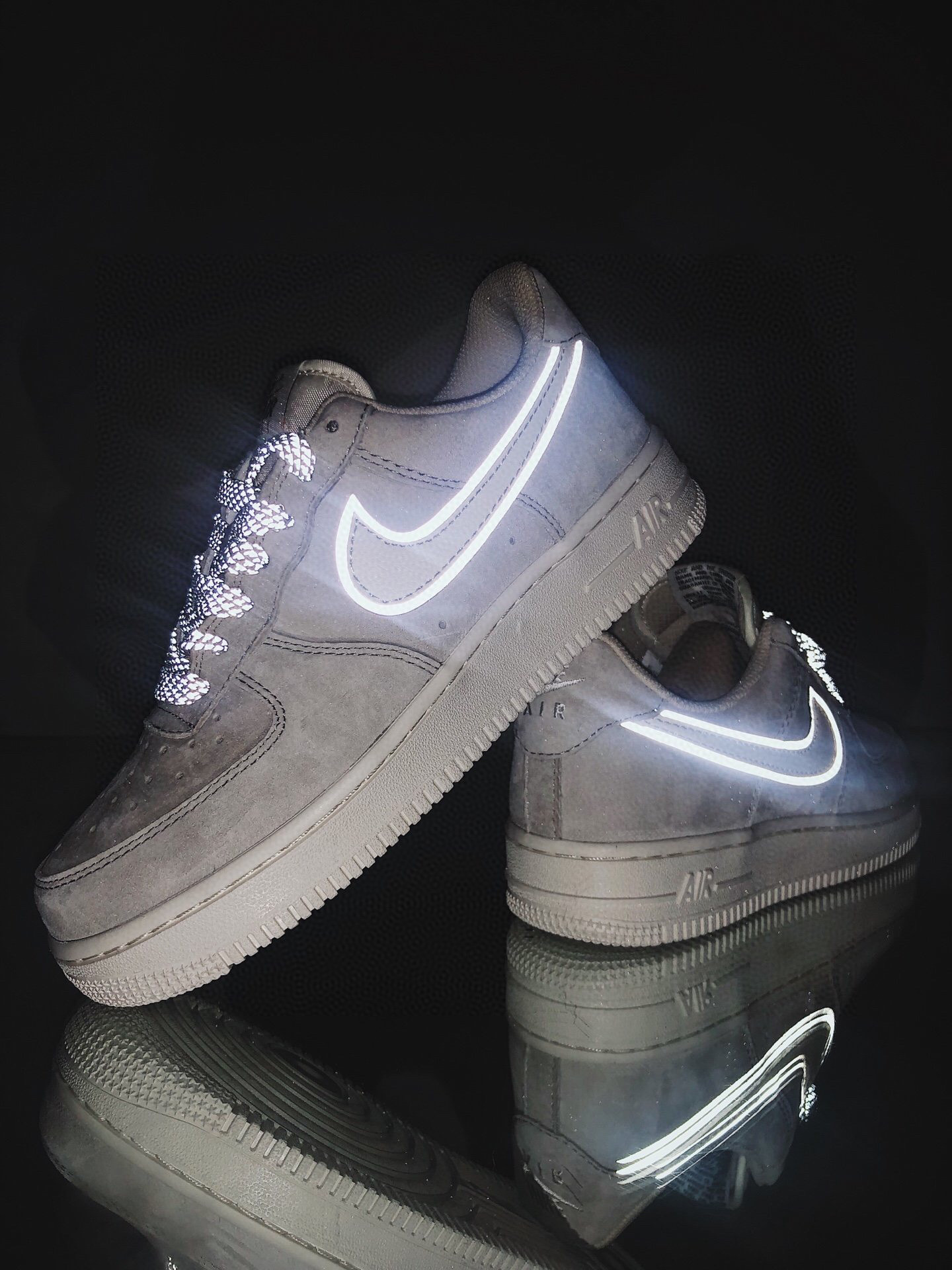 nike air force 1 - Gris Blanco