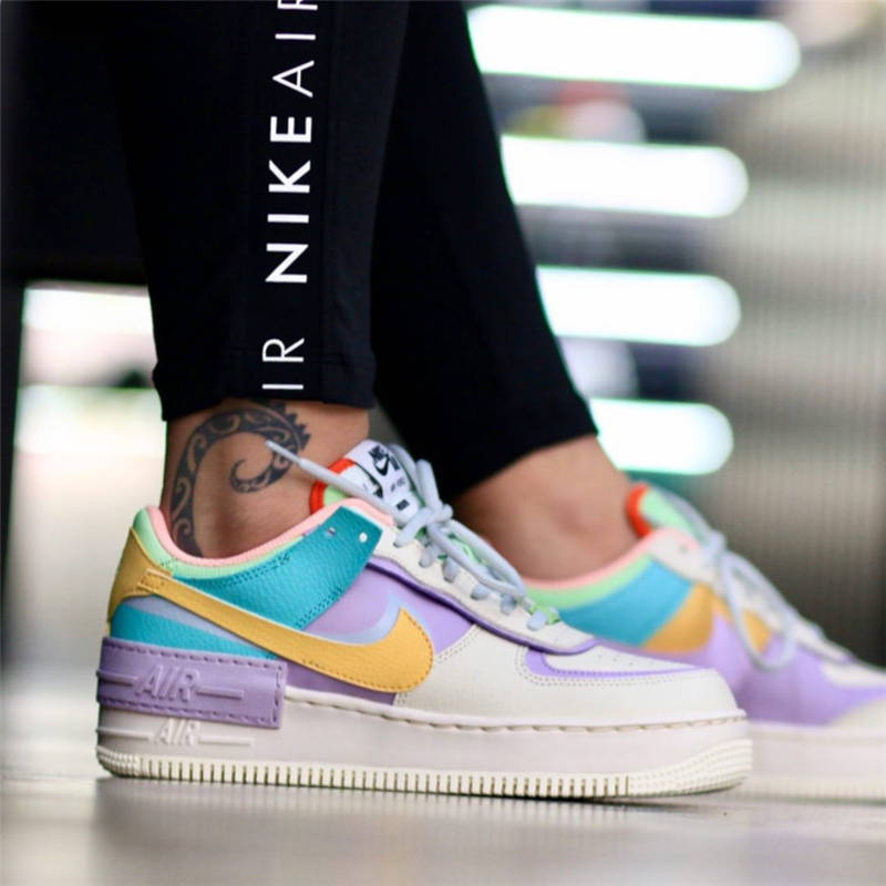 nike air force 1 - Rosado Amarillo Menta Blanco