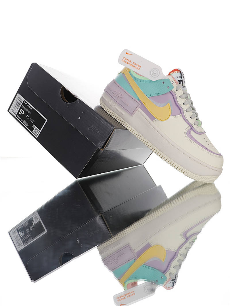 nike air force 1 - Rosado Amarillo Menta Blanco