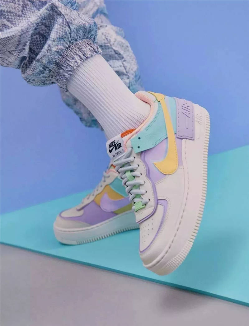 nike air force 1 - Rosado Amarillo Menta Blanco