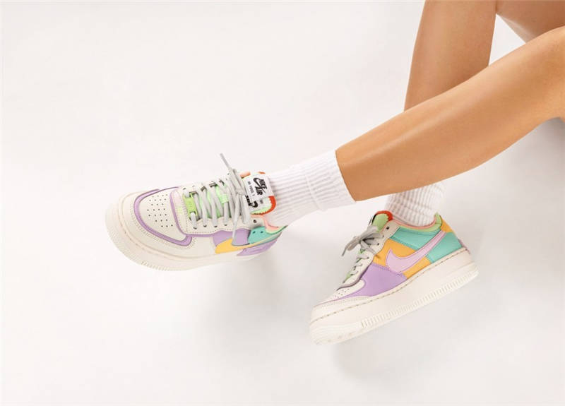 nike air force 1 - Rosado Amarillo Menta Blanco