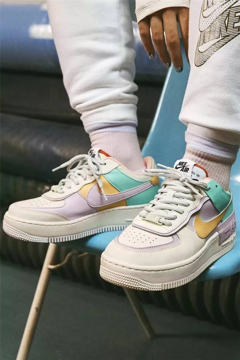 nike air force 1 - Rosado Amarillo Menta Blanco