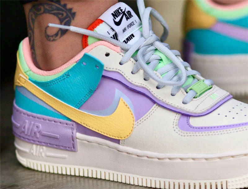 nike air force 1 - Rosado Amarillo Menta Blanco