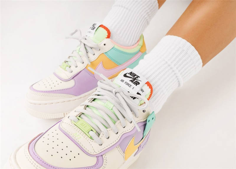 nike air force 1 - Rosado Amarillo Menta Blanco