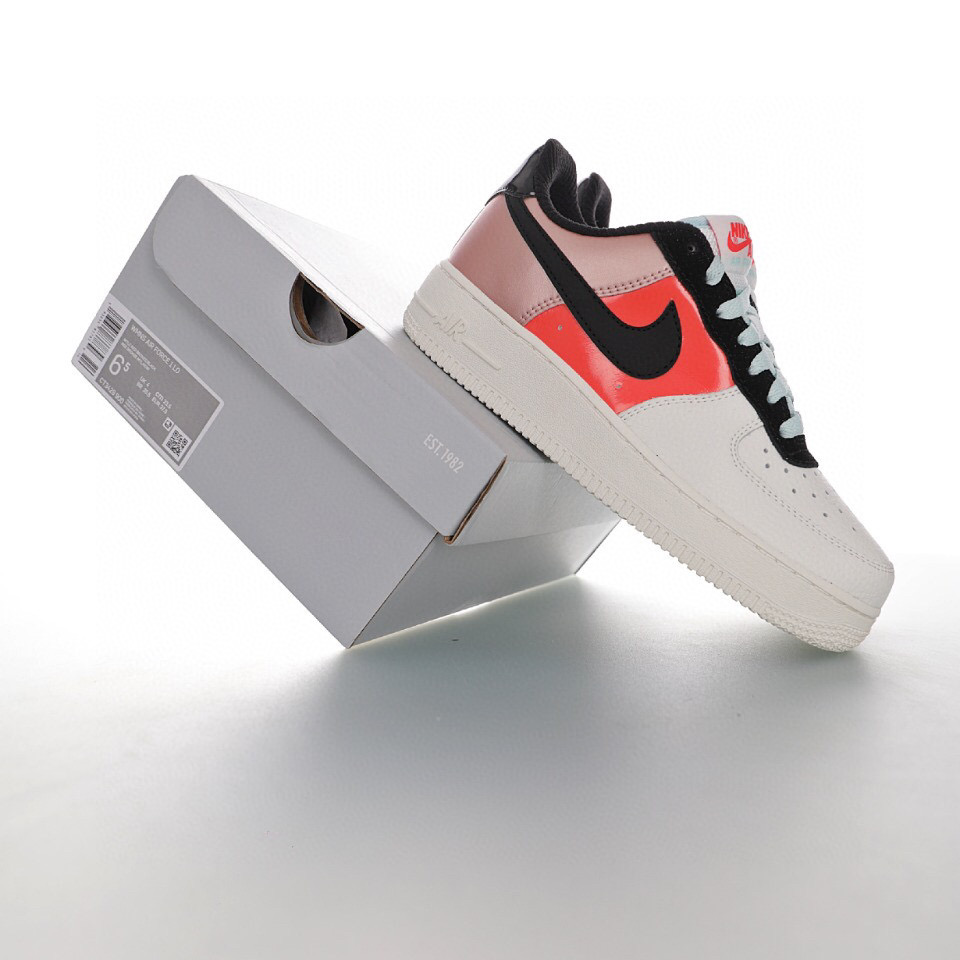 nike air force 1 - Negro Naranjo Rosado Blanco