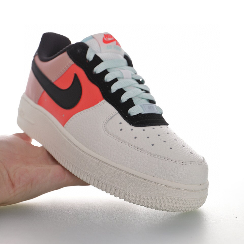 nike air force 1 - Negro Naranjo Rosado Blanco