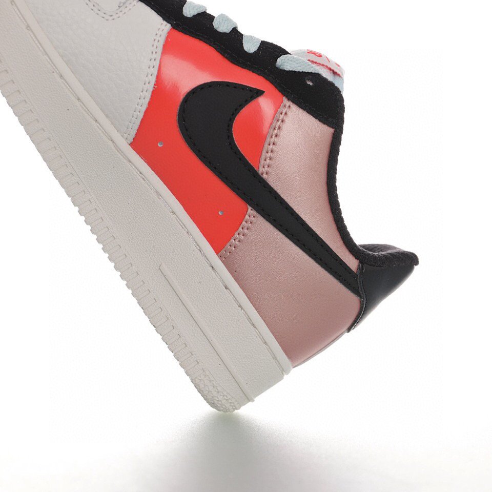 nike air force 1 - Negro Naranjo Rosado Blanco