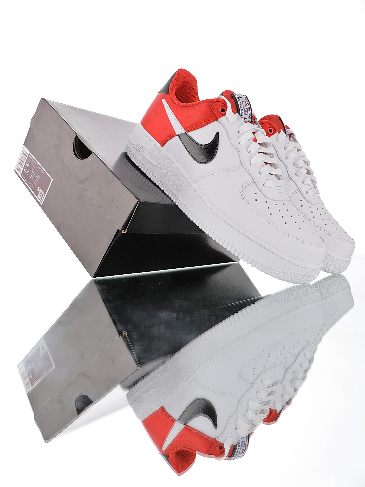 nike air force 1 - Rojo Negro Blanco