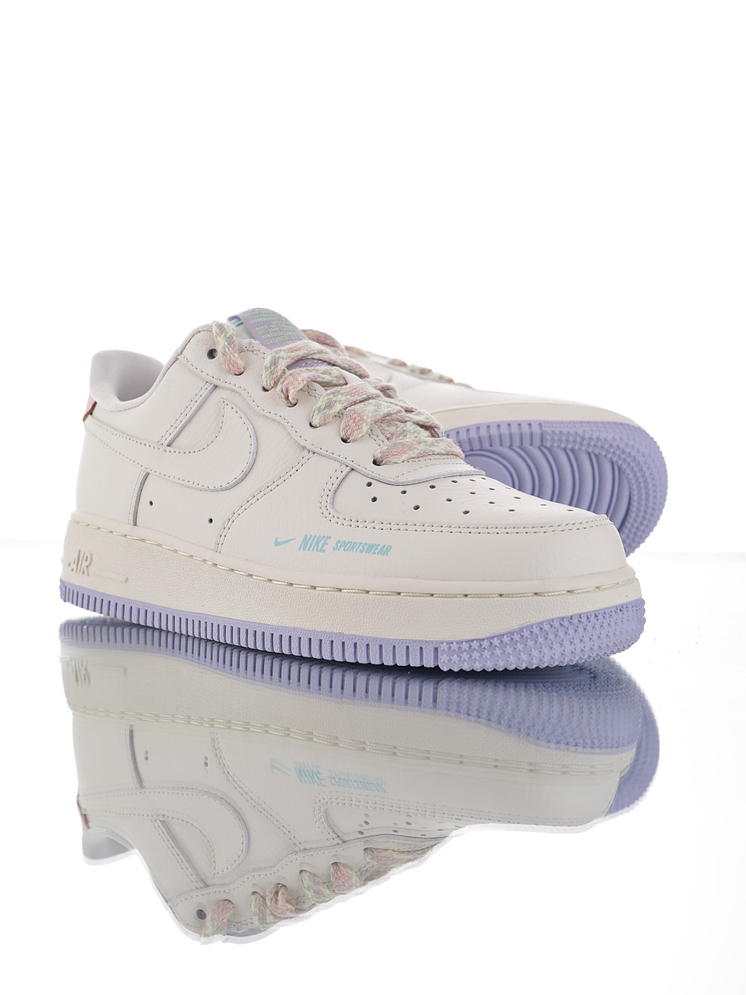 nike air force 1 - Blanco Rosado Morado