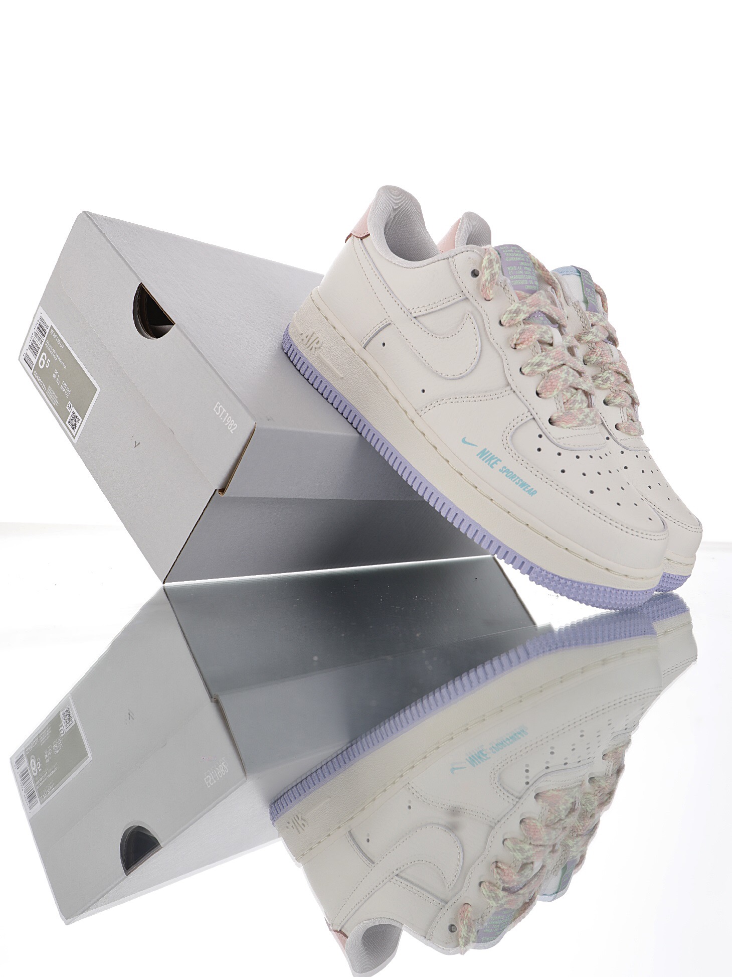 nike air force 1 - Blanco Rosado Morado