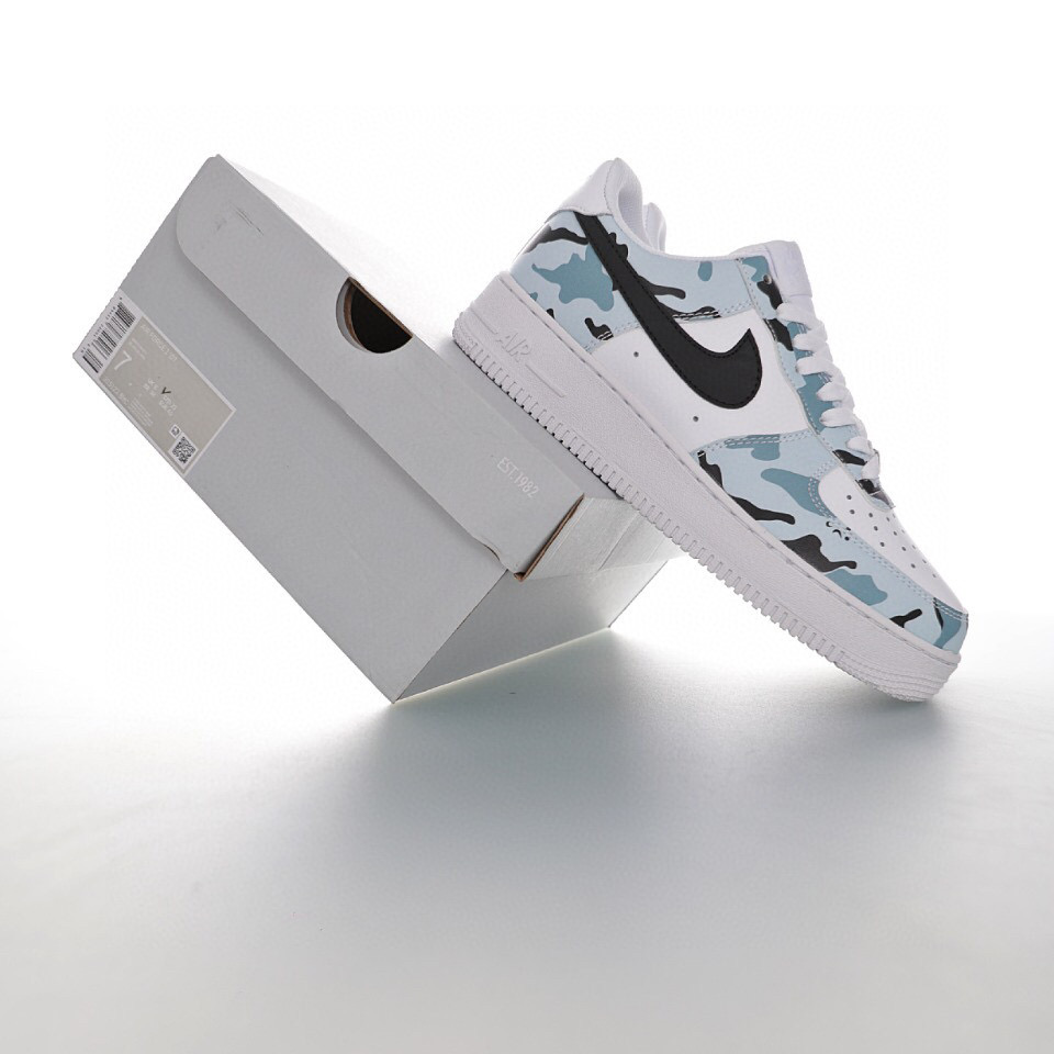 nike air force 1 - Celeste Negro Blanco