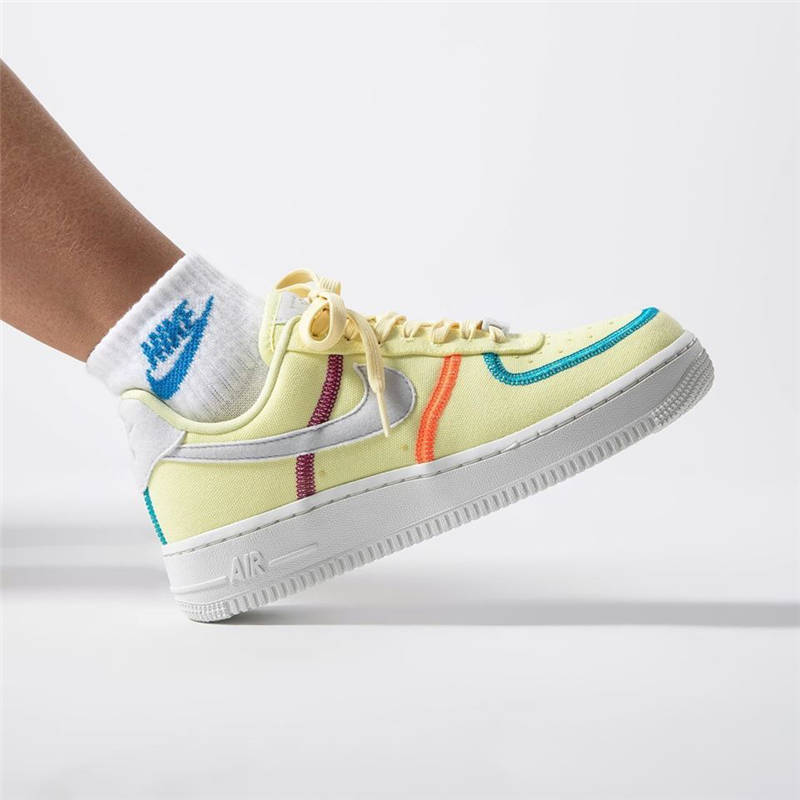 nike air force 1 - Blanco Naranjo Rojo Celeste Vainilla