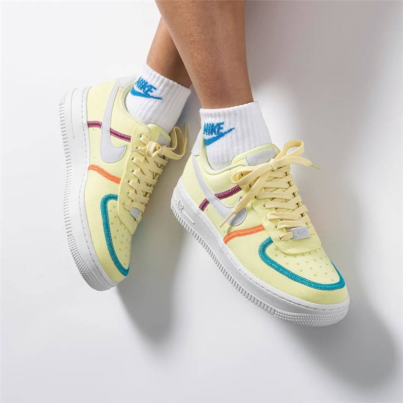 nike air force 1 - Blanco Naranjo Rojo Celeste Vainilla