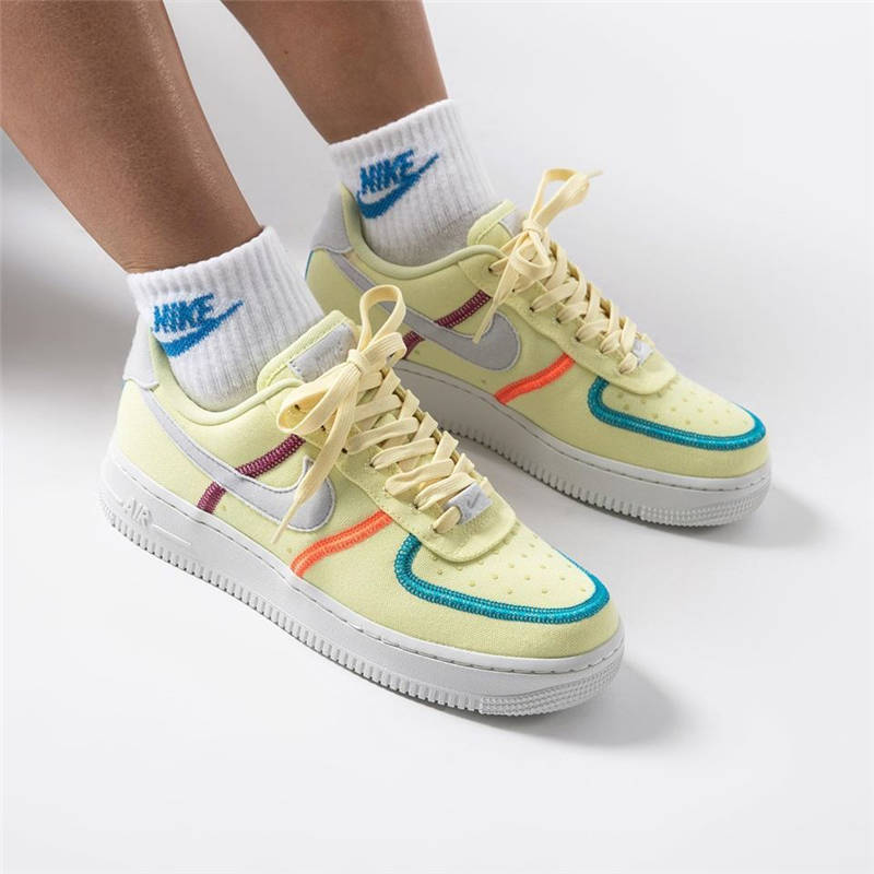 nike air force 1 - Blanco Naranjo Rojo Celeste Vainilla
