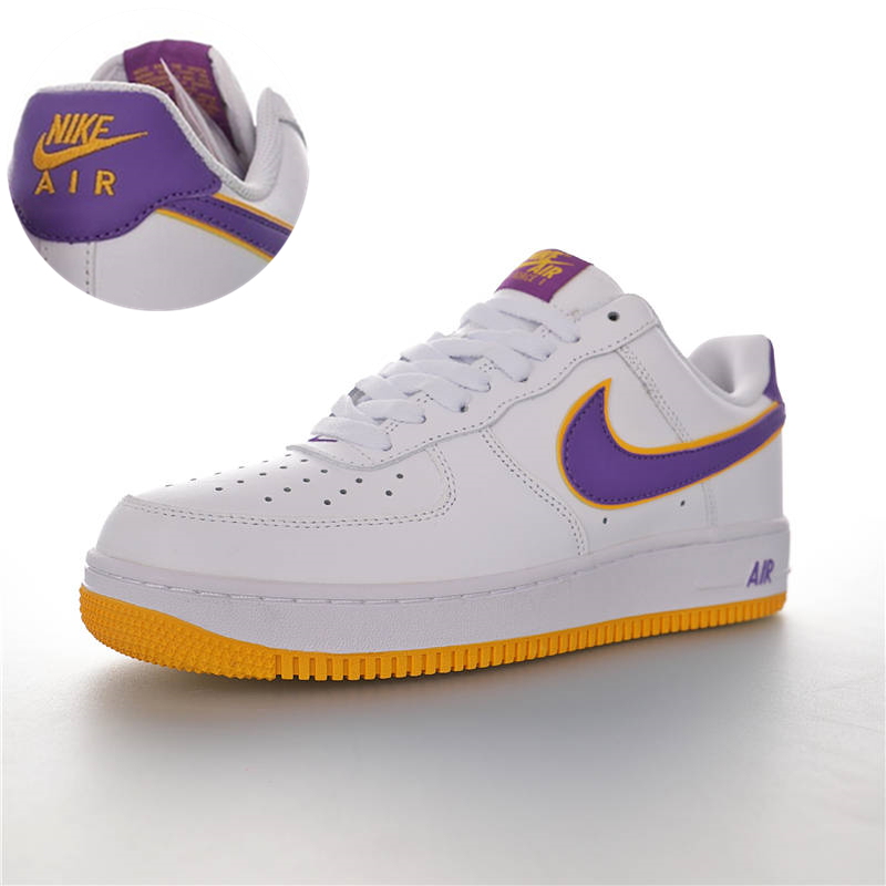 nike air force 1 - Blanco Morado Amarillo
