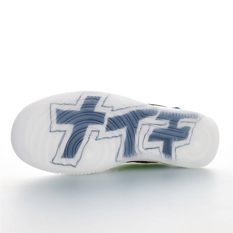 nike air force 1 - Blanco Negro Celeste Fluor