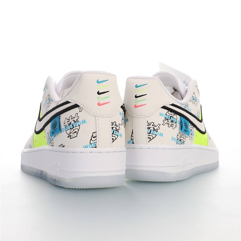 nike air force 1 - Blanco Negro Celeste Fluor